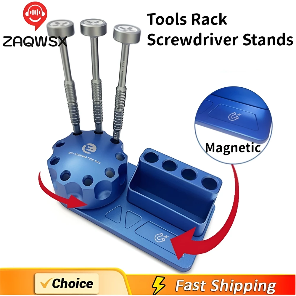 1pc Mobile Phone Repair Screwdriver Storage Rack 360 Degree Rotating Magnetized Parts Tool Box Hand Tool Set