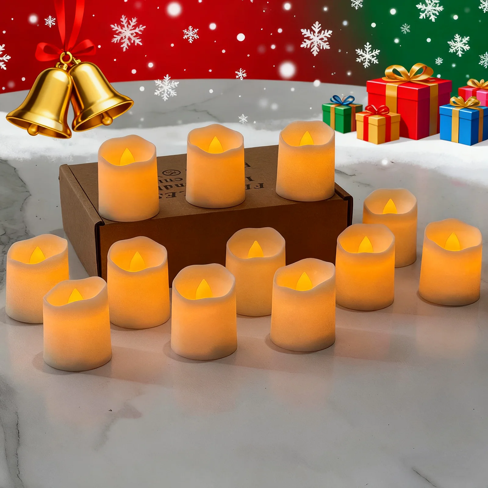 12 шт. беспламенные светодиодные свечи креативные желаемые светодиодные чайные лампы теплый белый Хэллоуин свадебные рождественские украшения свечи