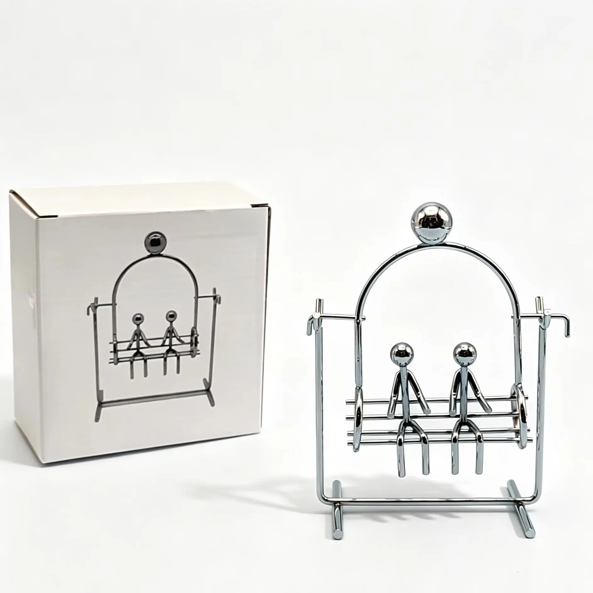 Image of Liebhaber-Schaukel: Kinetisches Kunst-Balance-Spielzeug – Manuelles mechanisches Entspannungsornament für kreative Heim- und Bürodekoration