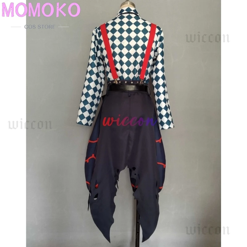 لعبة الشيطان بتلر لاتو باكا أزياء تنكرية لاتو زي مع جرس 1 متر شعر مستعار للهالوين كرنفال لعب الأدوار للرجال والنساء