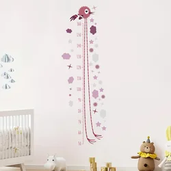 Balloon Rabbit Wall Stickers for Baby Girls Room Kids Room Height Ruller Grow Up Chart Height Measurement Wall Decals Nursery
