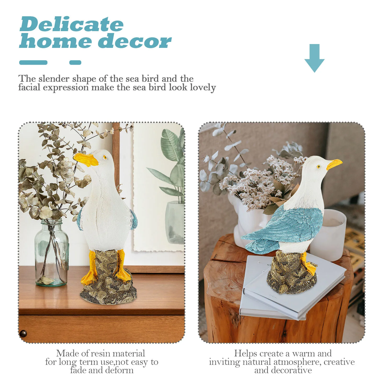 

Resin Bird Adornment Charming Slender Shape Facial Expression Warm Inviting Atmosphere Resin Desktop Bird Ornament Home Decors