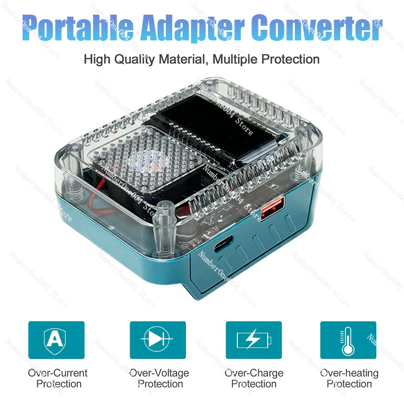 Bidirectional Charging and Discharging 140W PD 3.1 Type-C Compatible withMakita Lithium Battery Digital Display Adapter 28V