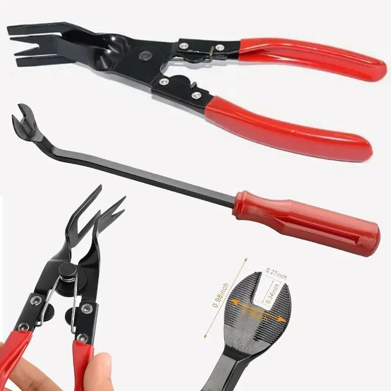 Car Clip Removal Pliers Tools Auto Body Panel Door Fastener Push Pin Trim Removal Tool Kit Automotive Pry Tool Repair Set