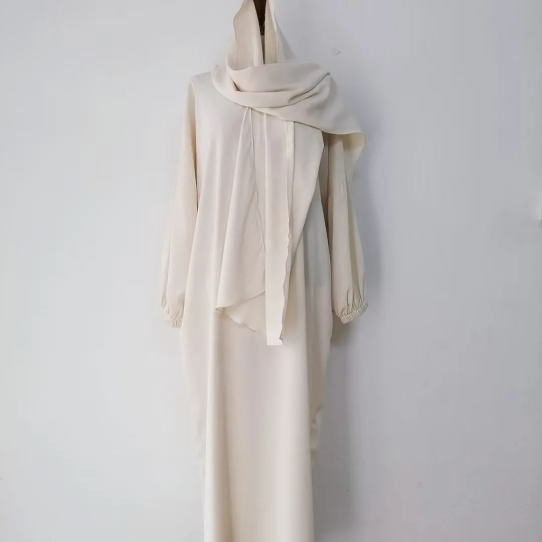 

Muslim Fashion Abaya African Islam Dubai Turkey Hijab Muslim Women Solid Satin Abayas Long Sleeve Elegant Modest Dress