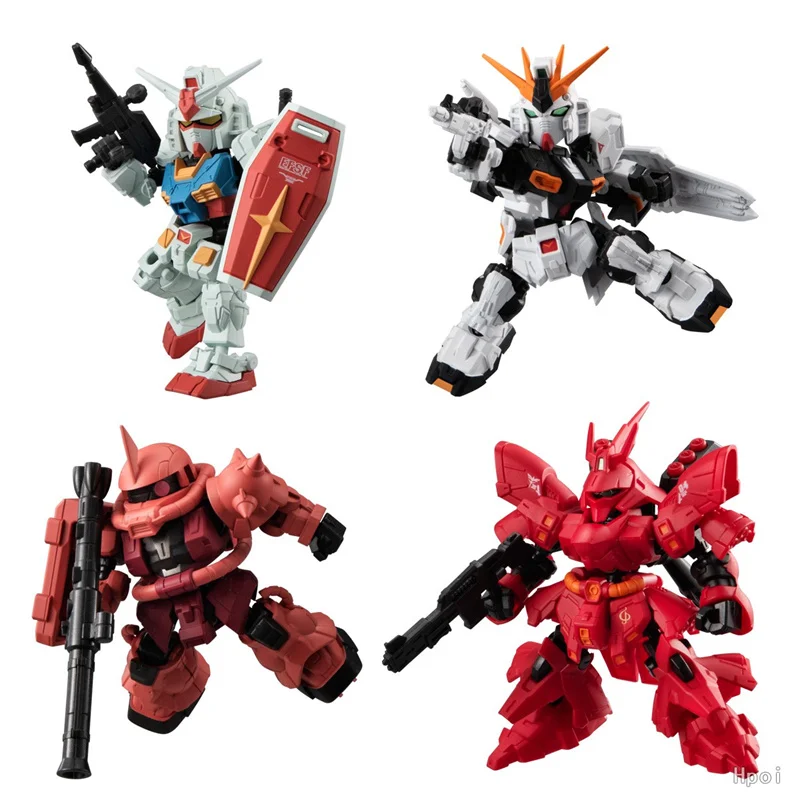 

Bandai Shokugan Original 8Pcs MOBILITY JOINT GUNDAM SP RX-93 ν Gundam Assembly Model Kit Toys Collectible Gifts For Children