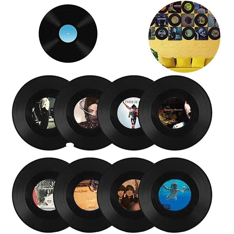 Vinyl Record Wall Decor Wall Hanging Record Retro CD Music Parties Activities Atmosphere Ornament For Bars Cafes Random Pattern