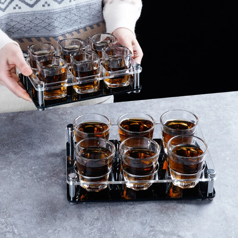 

Shot Glass Acrylic Holder Tequila Whiskey Brandy Vodka Shot Glass Base for Liqueurs Party Club Home Bar Drinking ,30/15ml