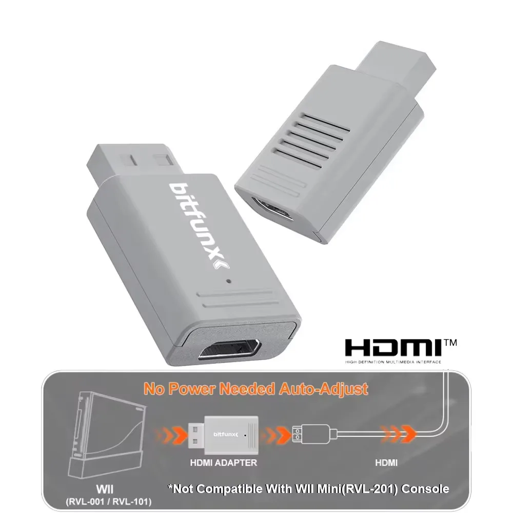 BitFunx Mini WII HDMI™ Adapter For Nintendo Wii NTSC/PAL Retro