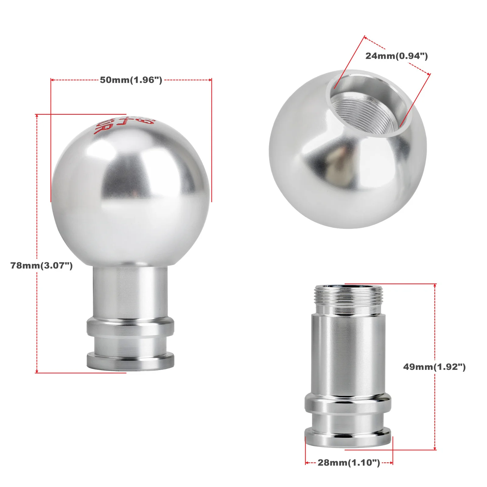 

M8 M10 M12 Adapter 5/6/10 Speed Gear Shift Knob Aluminum Universal Car Manual Automatic Gears Level Knobs Shifter Lever CNSPEED