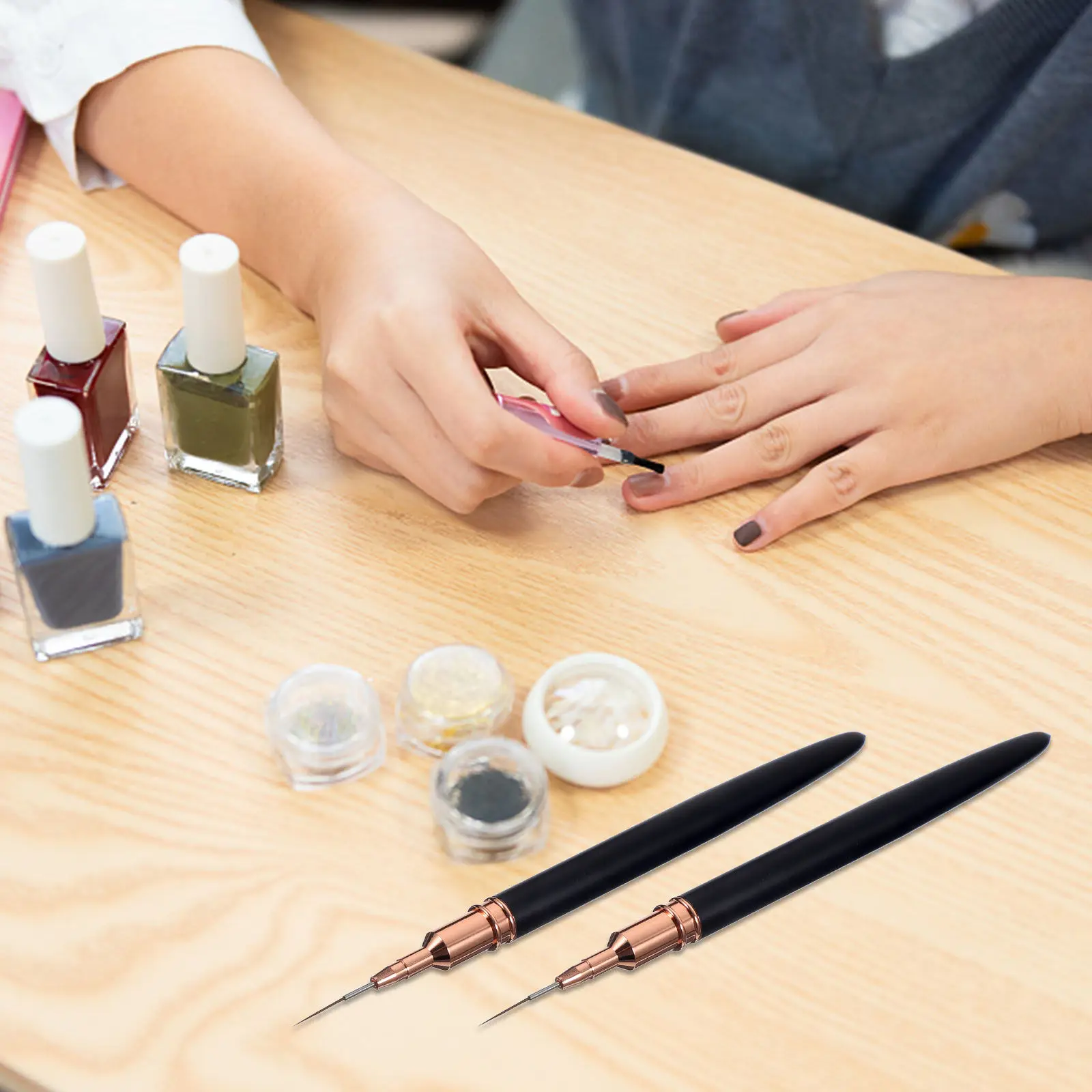 5Pcs Nail Art Liner Brush Pens Compact Manicure Tools Nail Design Drawing Pens Salon Supplies DIY Manicure Liner