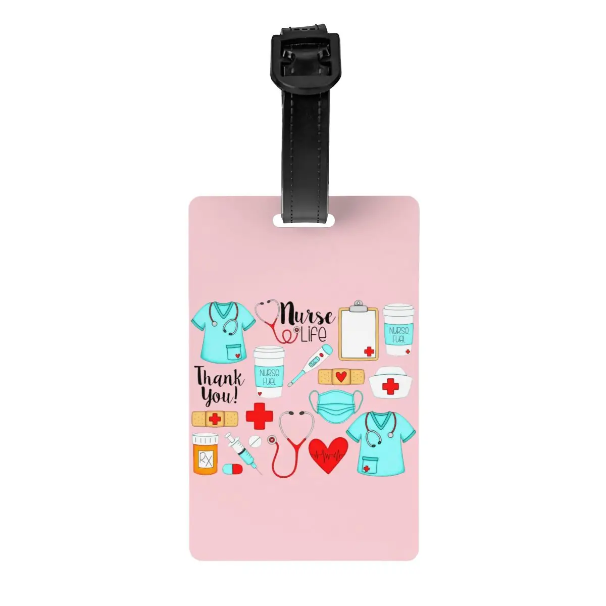 Custom Cartoon Doctor Nurse Printed Luggage Tags for Travel Suitcase Privacy Cover ID Label