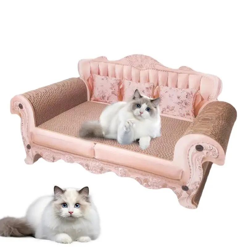 

Cat Scratching Board Sofa Heavy Duty Pink Cat Scratching Lounge Bed Wear-resistant And Non-shedding Corrugated Cat Toy Supplies