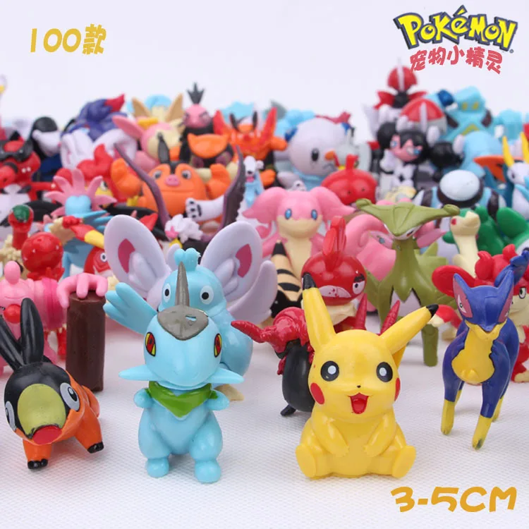 

100PCS 3-5cm Pokémon Pokemon Gengar Eevee Charizard Pikachu Action Figure Anime Figure Collection Figures Model Toys Doll Gift