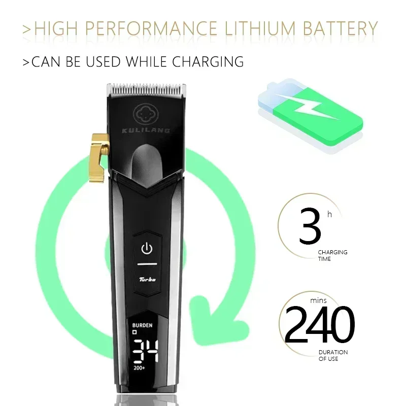 Madeshow Kulilang R77F R55 R11 Professionalตัดผมไร้สายชุดจอแสดงผลLCD ClipperตัดผมผมTrimmerสําหรับชาย