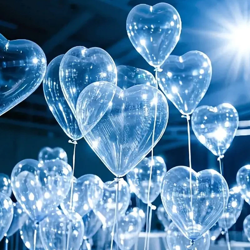 10 Stück Hochzeitstag Klare Latex Herz Luftballons Set Geburtstag Valentinstag Party Dekor Erwachsene Feier Romantik Ballon