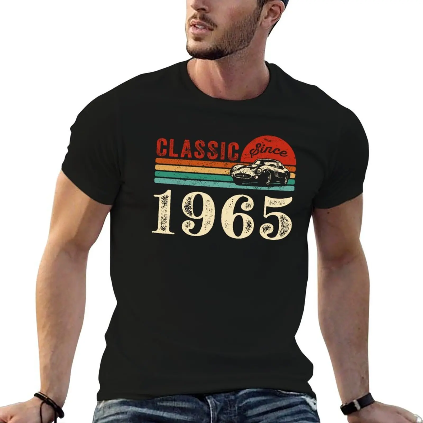 

Classic Since 1965 Vintage Birthday Car Lover 60th Bday T-Shirt t shirt personalised t shirt man cotton T-Shirt