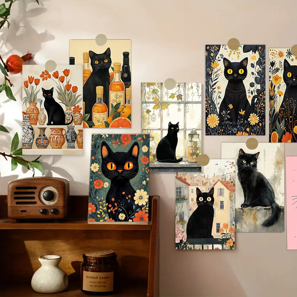 32 Stück süße Postkarten mit Katzenmotiv, Innendekoration für Schlafzimmer, Karten, Wandaufkleber, Nachrichtenkarten, Grußkarten, Gedenkpostkarten