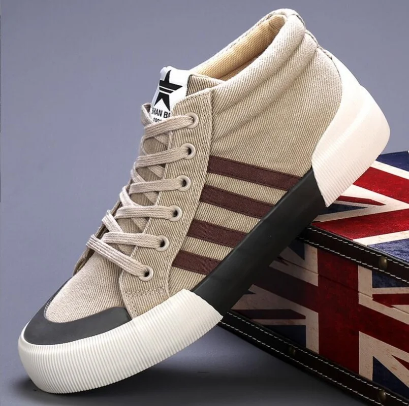 2024 Men's Canvas Shoes Summer Breathable Canvas Sneakers Men Espadrilles Fashion High top Vulcanized Shoes Men Casual