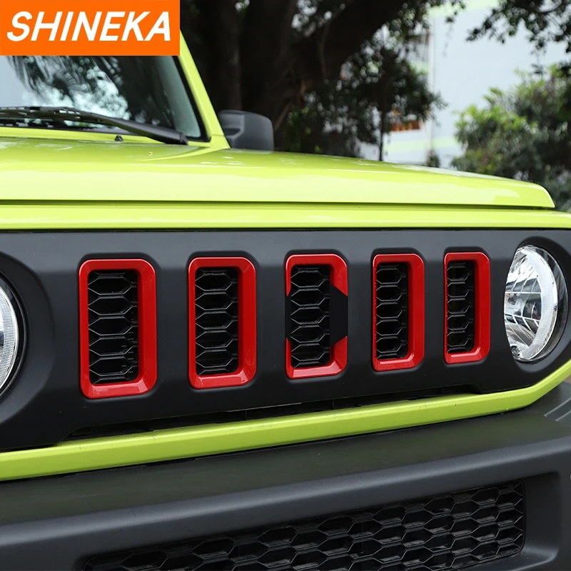 SHINEKA-مشاوي أمامية للسيارة لسوزوكي جيمي ، شبكة ، ملصقات تشذيب ، إكسسوارات خارجية ، بهو ، من من الخارج ، من من من الخارج ، من من الخارج ،