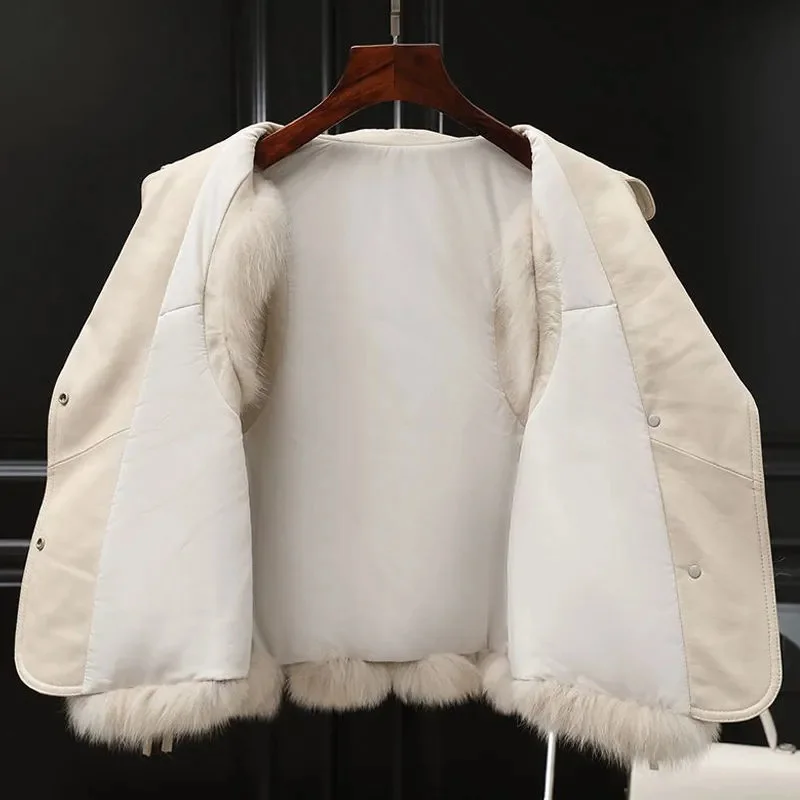 Minimalist Korean Version Fur Vest Women Short Jacket With Lazy Style Patchwork Imitation Fox Hair Vest Fashionable Young Style