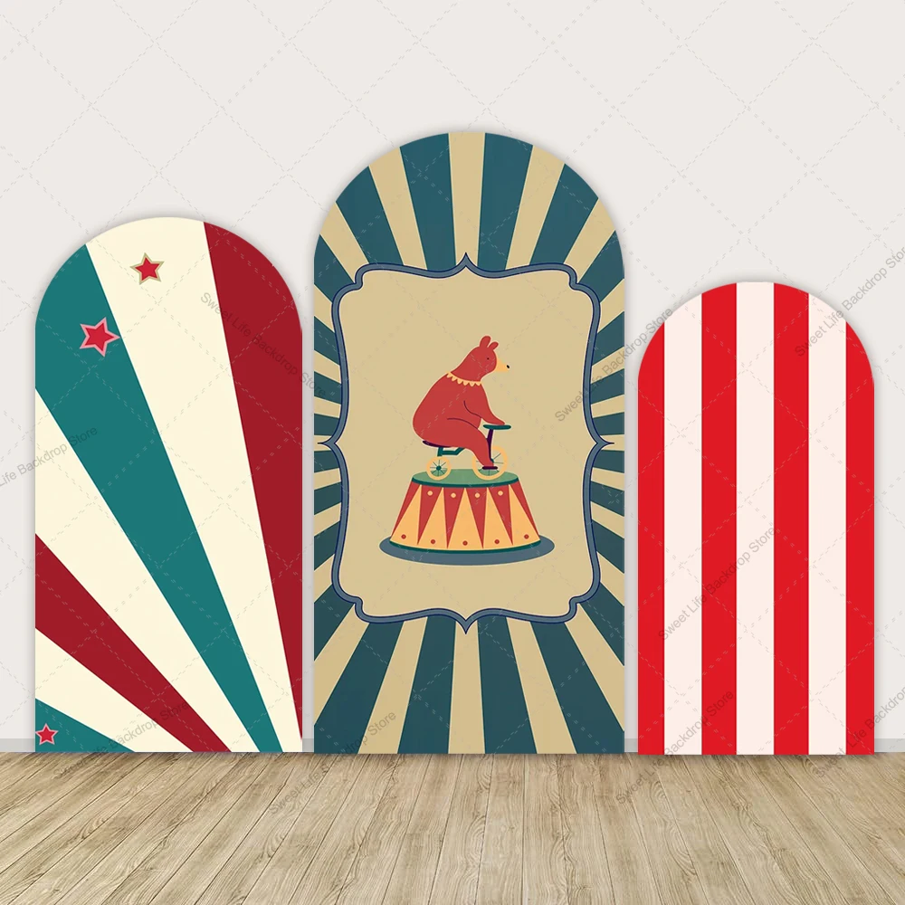 

Circus Arch Background Cover Animal Show Carnival Night Baby Shower Birthday Chiara Arch Backdrop Decoration