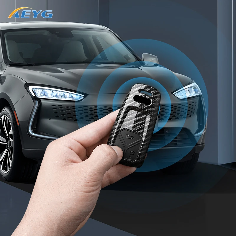 Carbon Fiber ABS Car Key Case Cover For Audi A4 A4L A5 Q5 Q7 TT TTS 8S B9 2016 2017 2018 Keychain Protection Accessories