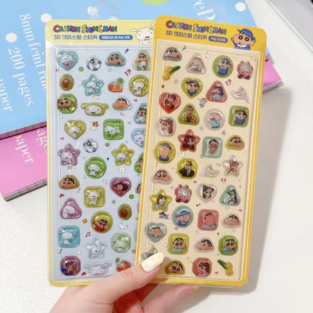 

Crayon Shinchan New 3D Solid Embossed Stickers Cute Cartoon Water Drop Crystal Stickers DIY Phone Notebook Cup Decor Sticker Toy