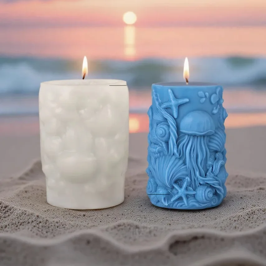 

VERIDIAN Marine Life Silicone Molds DIY Spiral Diffuser Stone Plaster Decoration Epoxy Resin Mold Candle Molds for Candle Making
