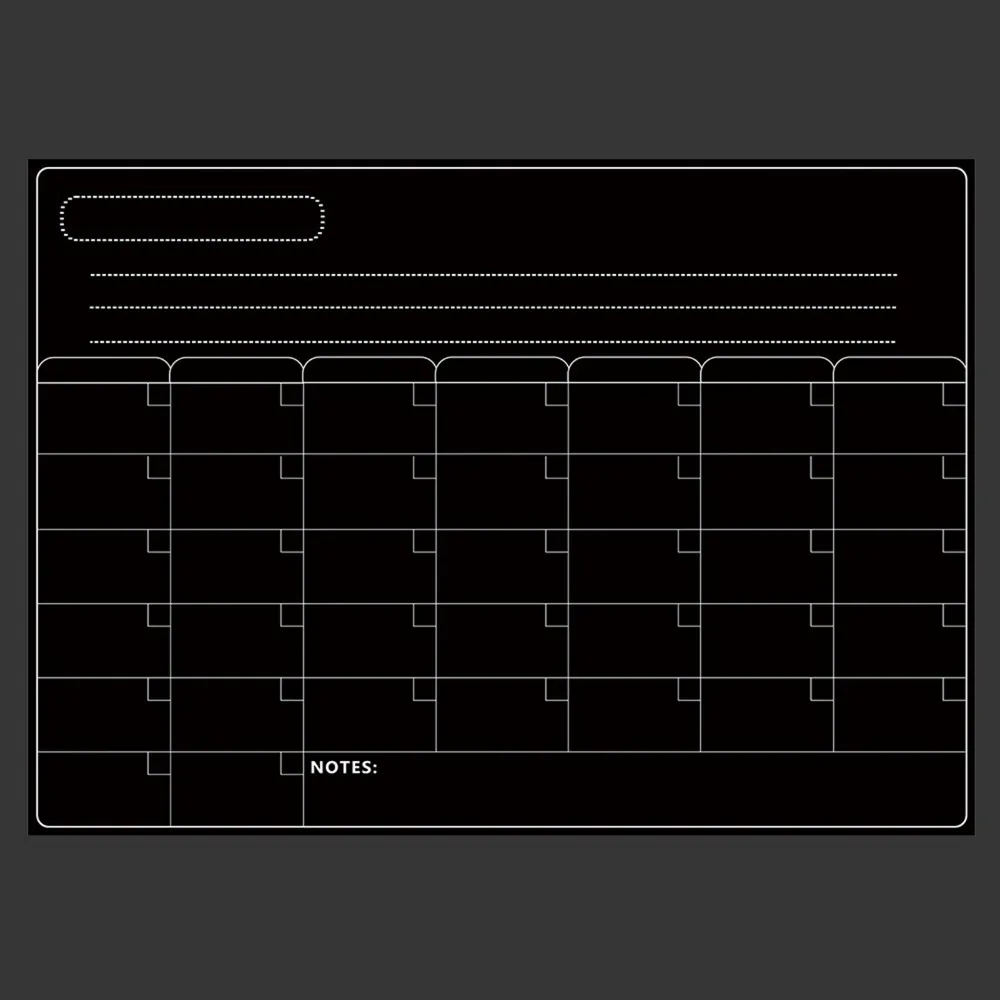 Durable Rubber Backing Dry Erase Board Resuable Practical Calendar Board Hanging Design Whiteboard Calendar Office Use