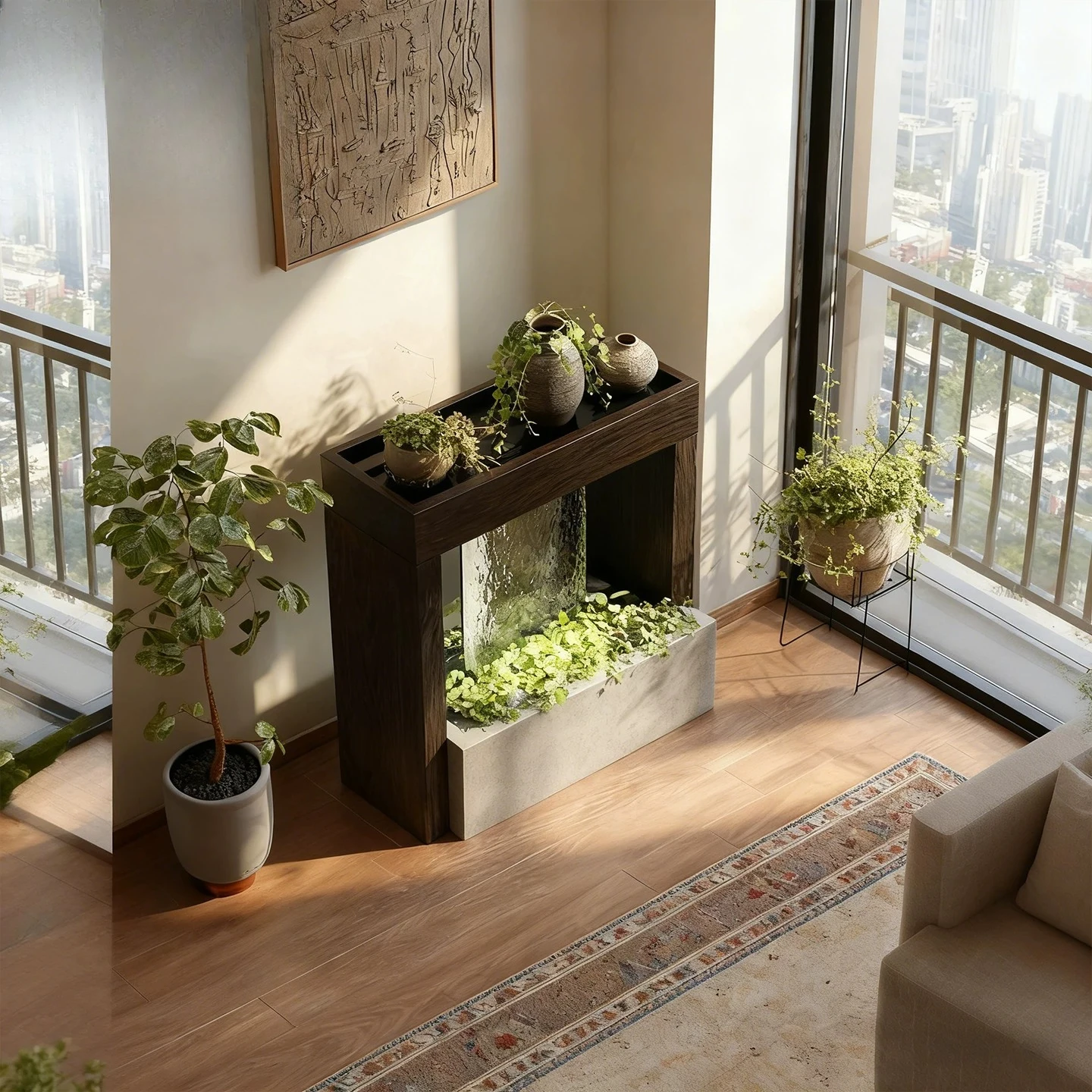 Modern simple entrance porch table office self-circulating flow landscaping ornament designer high-end porch cabinet