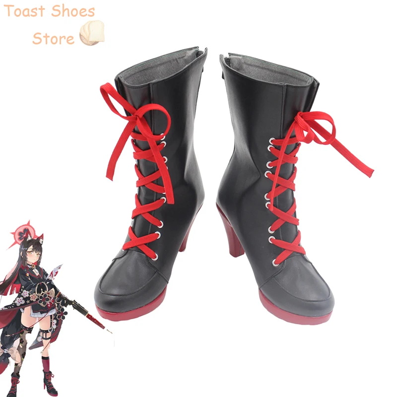 

Kosaka Wakamo Cosplay Shoes Game Blue Archive Cosplay Prop PU Leather Shoes Halloween Carnival Boots Costume Prop