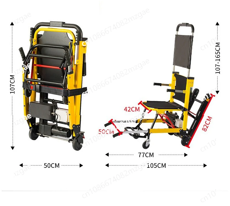 Explosive electric climbing wheelchair with automatic up and down stairs for elderly people, track type folding climbing car