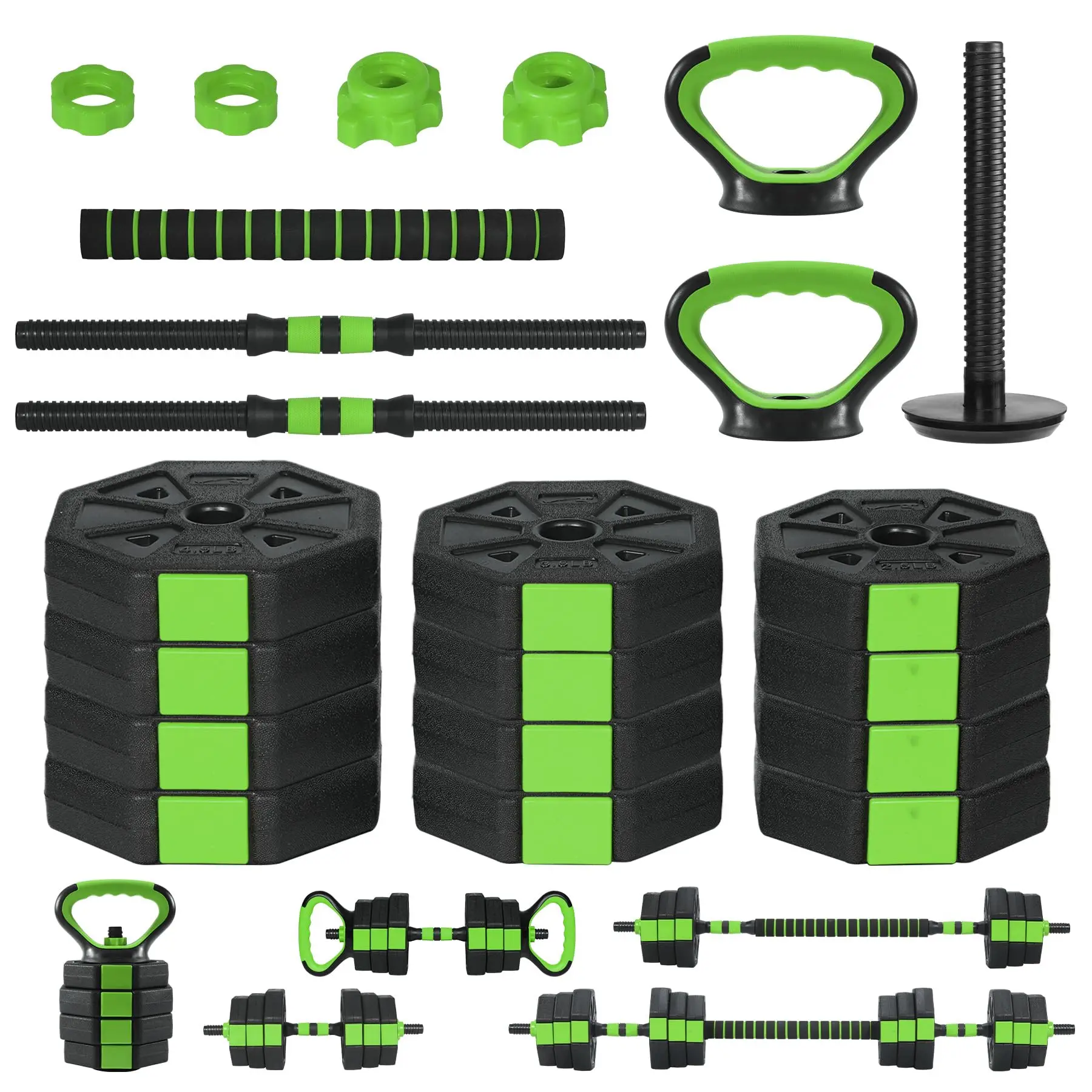3 In 1 Octagonal Adjustable Dumbbell Set, 44/88LBSFree Weights Dumbbells with Anti-Slip Handle, Versatile Dumbbells Set of 2 with Connector for Home Gym Men & Women