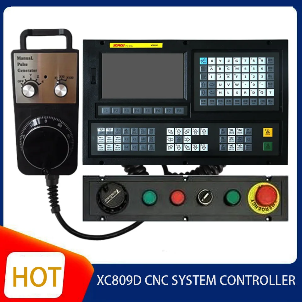 XC809D 3/4/5/6 Axis USB CNC System Controller 24V Supports FANUC G Code Offline Milling, Boring, Tapping, and Drilling Feed