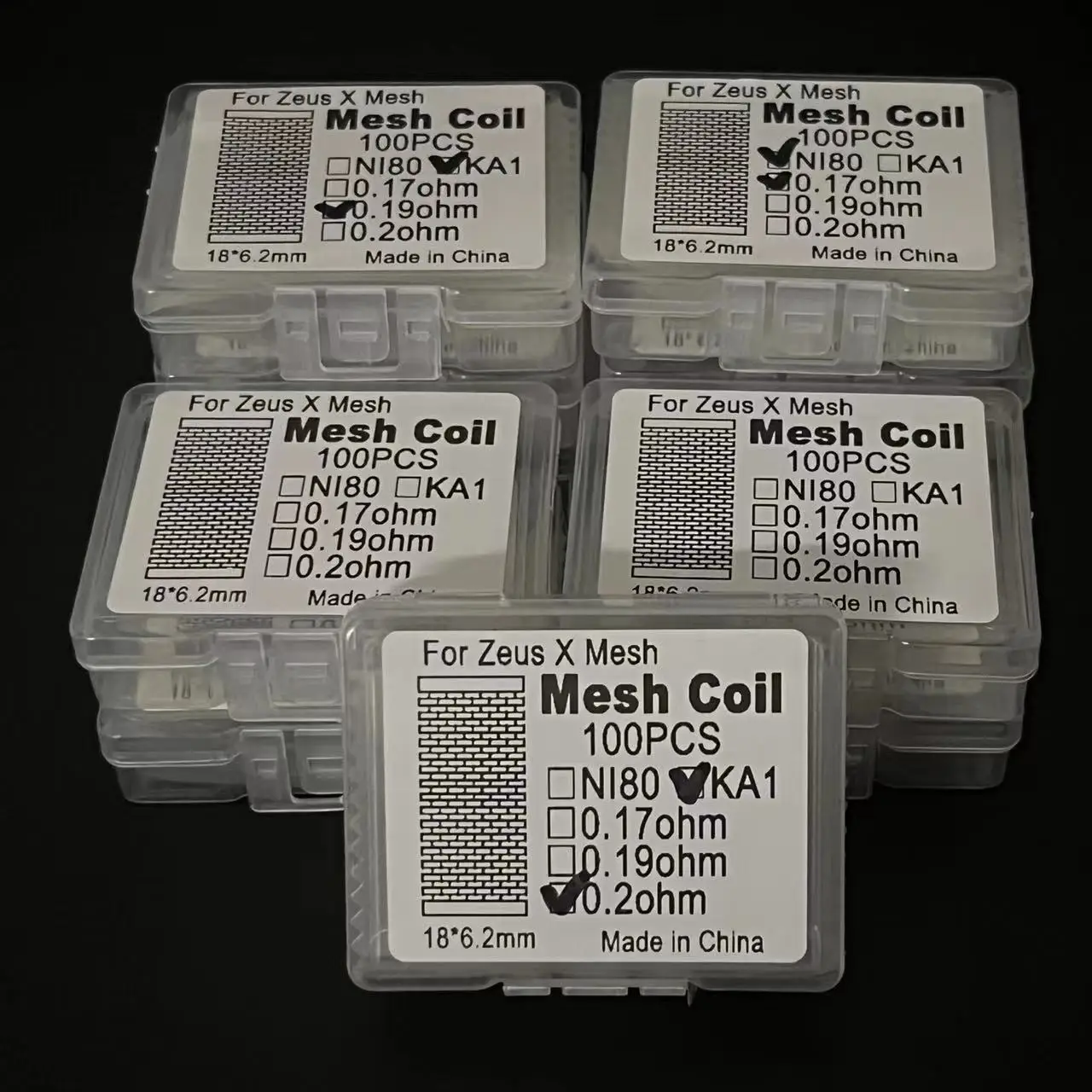 100PCS 3 Types Mesh Platform DIY Mesh Coil 0.18 0.19 0.2ohm fit for ZX Zeus  X Mesh/Kylin M/M Pro/Profile/Unity V1.5 Ni80/A1 II