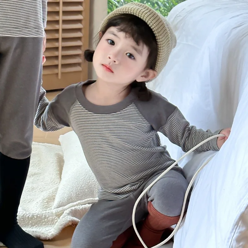 Boys and Girls Thermal Underwear Set Children's Sweater Pajamas