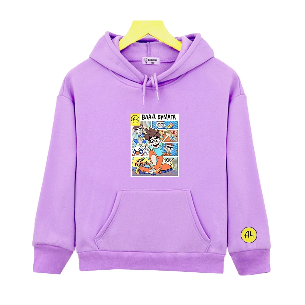 

Kid's Cartoon мерч а4 Graphic Hoodie Merch A4 Gelik Lamba Boy Purple Sweatshirt Casual Family Clothing Fall Toddler Girl Clothes