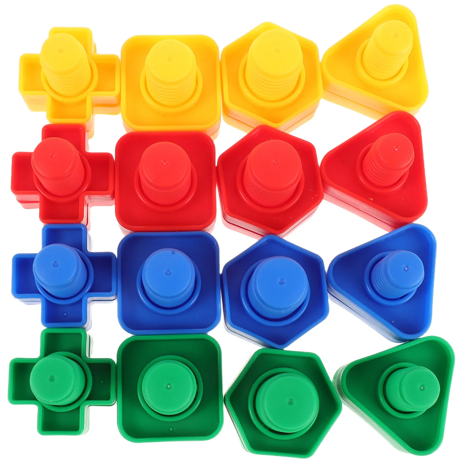 

32Pairs Montessori Large Plastic Bolts Nuts Construction Set Early Learning Stem Educational Fine Motor Skills Pretend Play