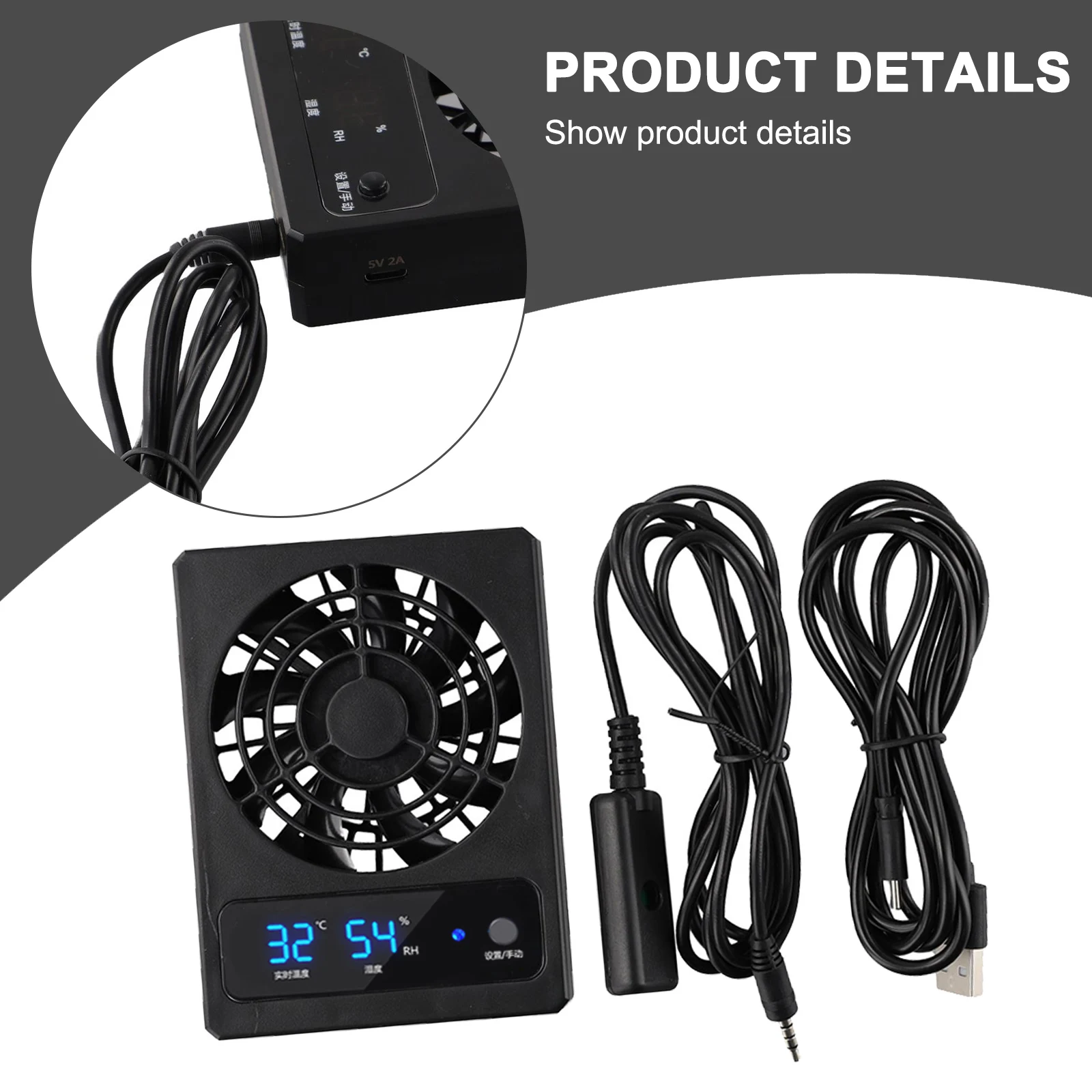 For Reptile Enclosure Temperature Control Fan 2700RPM 4.41*3.32*0.98in Black Calm Cool EASY INSTALLATION PP Brand New