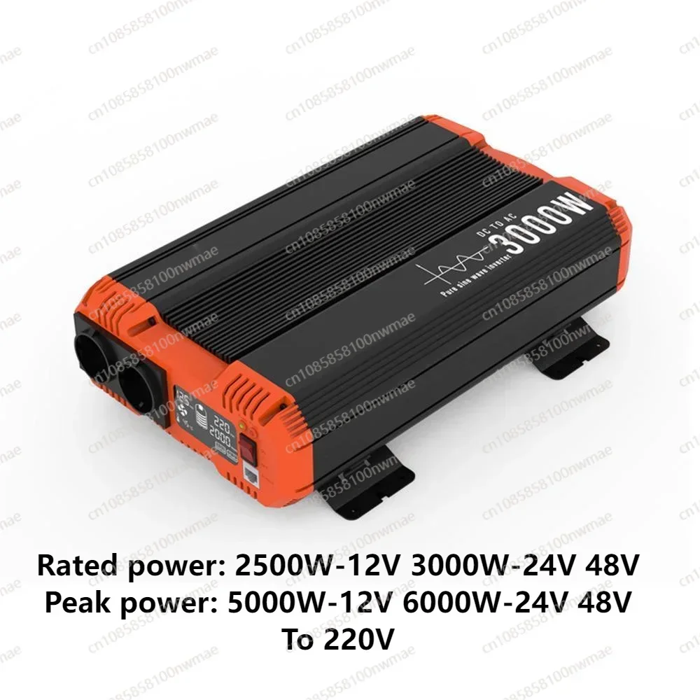 2500W 12V 3000W 24V 48V To 220V Electric Converter Vehicle Intelligence Mounted Pure Sine Wave Inverter LCD Display For Truck RV