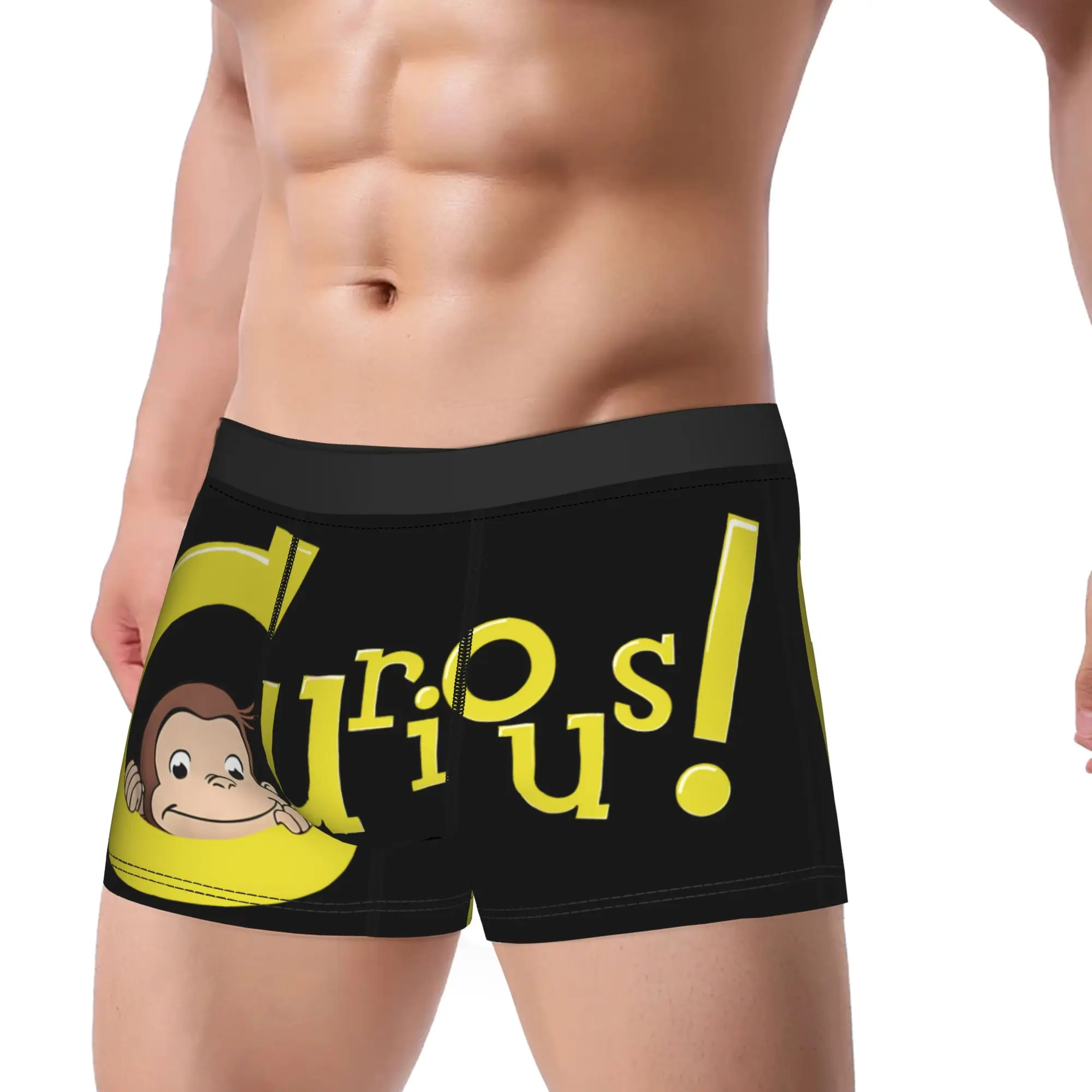 1piece Best Friend Curious Monkey G-George Underpants Homme Panties Man Underwear Comfortable Shorts