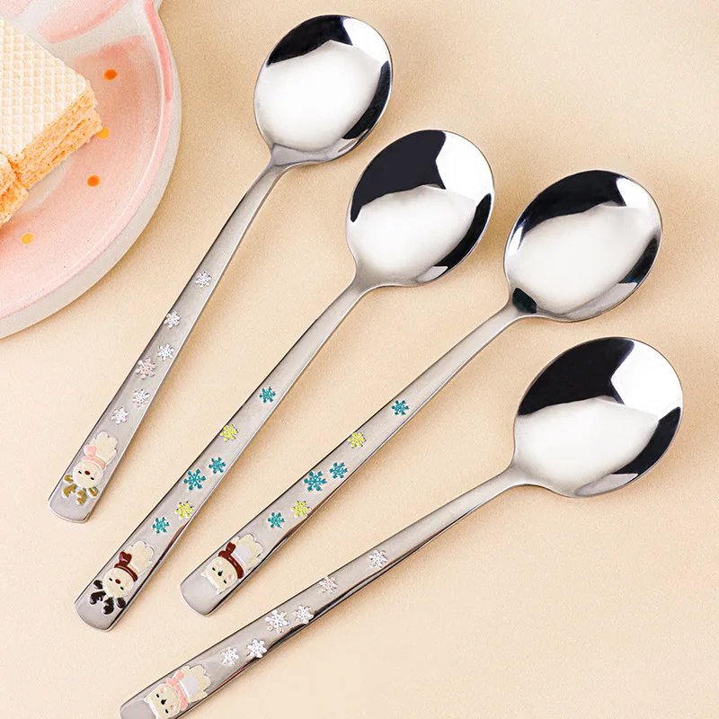 Jenny&Dave 304 stainless steel spoon, rice spoon, household creative spoon, student cute and exquisite long handle spoon, spoon