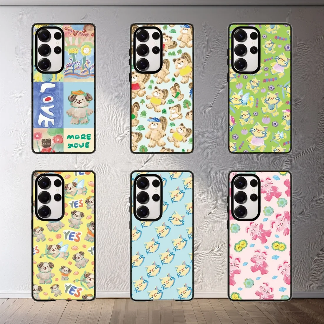 

Cartoon Cat Dog Graffiti Magnetic Acrylic Case for Samsung Galaxy S23 S24 S25 Ultra S25+ Plus Protective Shell