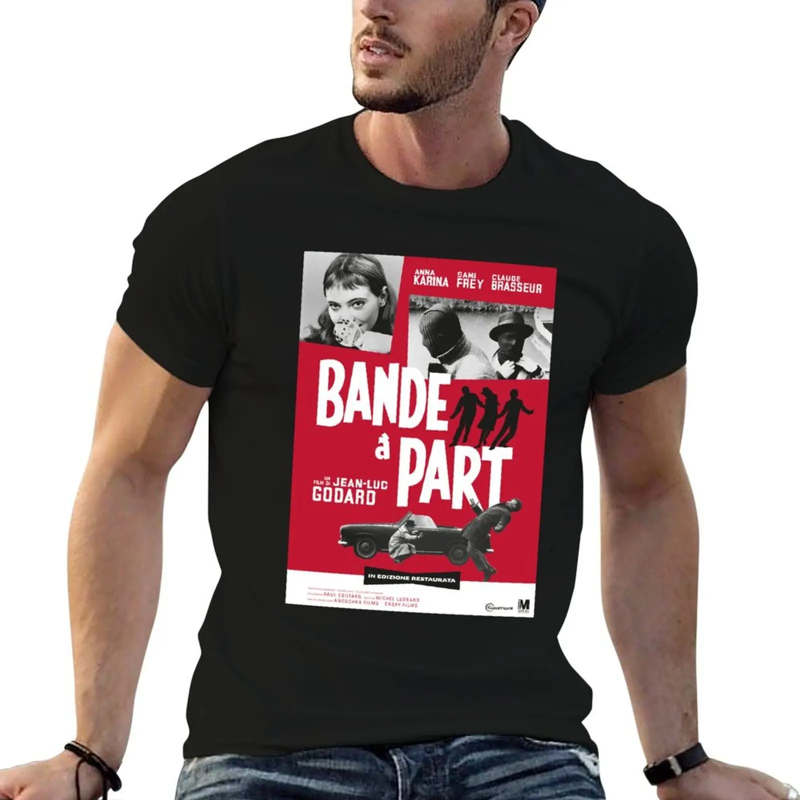 Camiseta Band of Outsiders (Jean-Luc Godard), camisetas divertidas, camisetas de algodón, camiseta 100% de algodón para hombre