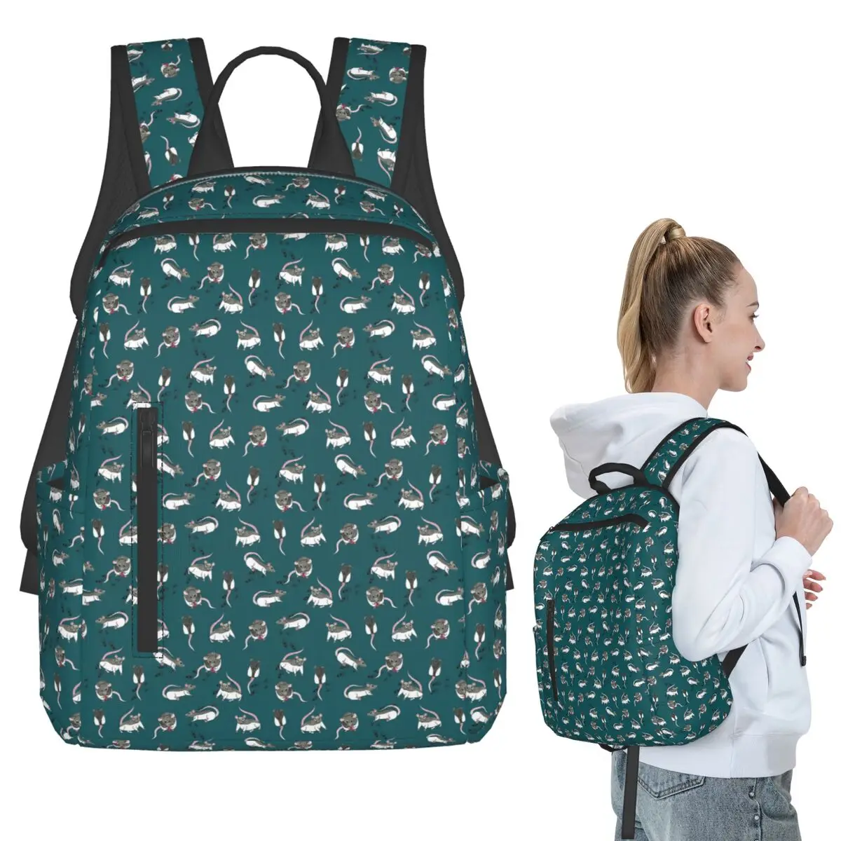 

Rats Backpack Student BookBag Children School Bag Laptop Shoulder Bags Boys Girls