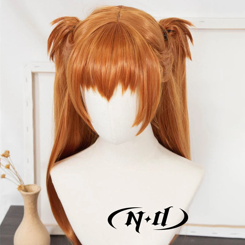 ND Asuka Langley Soryu Parrucche Cosplay Parrucchino EVA Anime Cosplay Parrucche per capelli per Comic Con Coser Costume Festa a tema Resistente al calore
