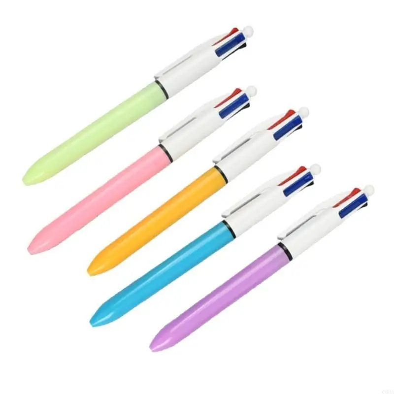 

C63A Multicolor Pen 4 Color-in-1 Retractable Ballpoint Pen for Kid Student Reward
