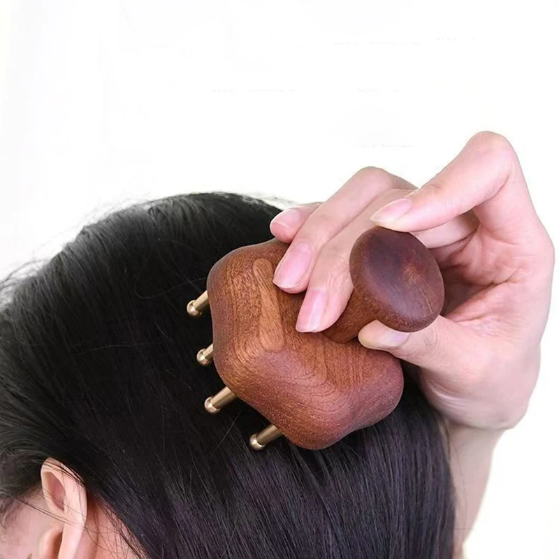 Multi-Functional Wooden Therapy Massage Comb Scalp Head Massager Natural Wood Circular Tooth Guasha Scraping Body Massager