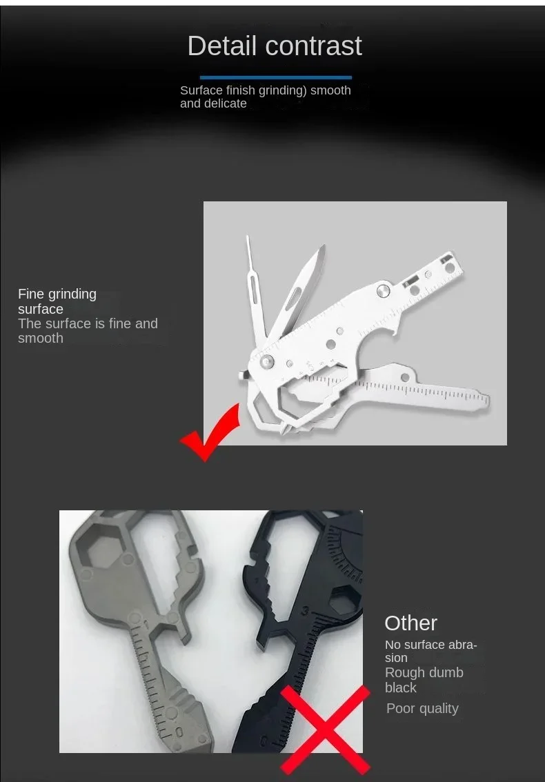 Multifunktions-Schlüsselanhänger EDC-Werkzeug - SIM-Auswerfer, Brillen- & Drohnen-Reparatur-Schraubendreher, Flaschenöffner - Kreatives Geschenk für Technik-Liebhaber – Detail 3